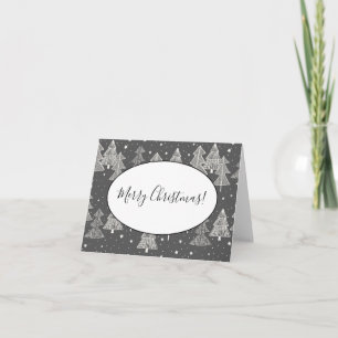 Handgezeichnete Weihnachtsbäume schneit im Chalkbo