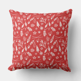 Handgezeichnete Weihnachtsdekorationen Holiday Set Kissen