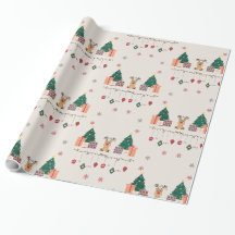 Handgezeichnete Weihnachtsgeschenk-Verpackungspapi