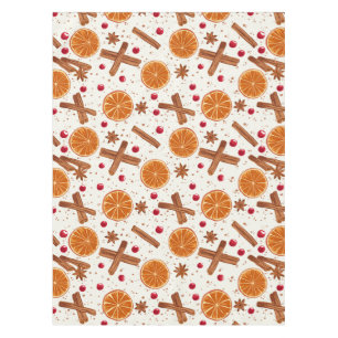 Handgezeichnete Weihnachtsgewürze Orange Zimt Tischdecke