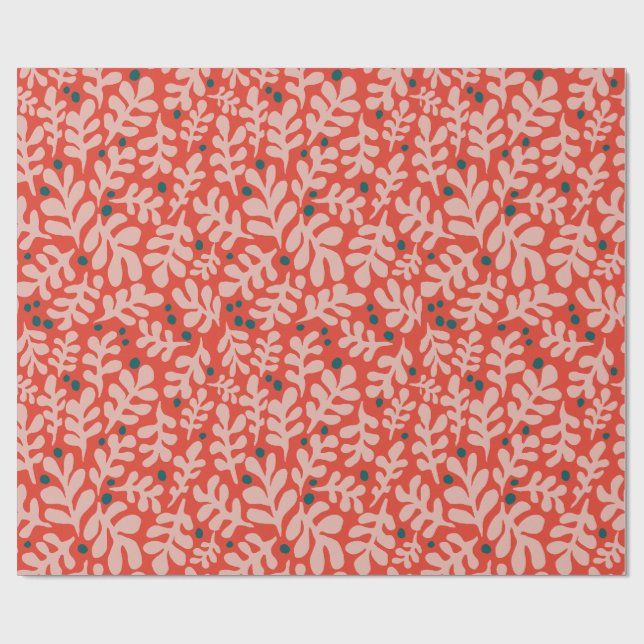 Handgezeichnete Weihnachtsillustrierung Geschenkpapier (Flach)