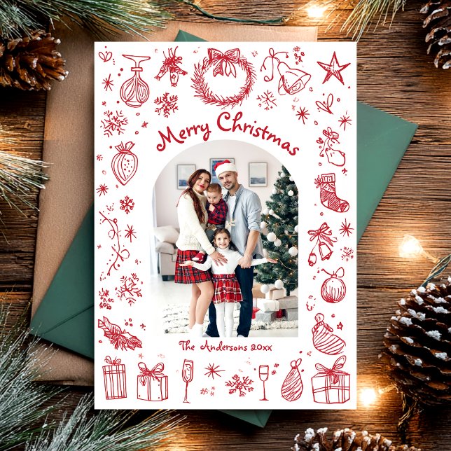 Handgezeichnete Weihnachtskarte Feiertagskarte (Von Creator hochgeladen)