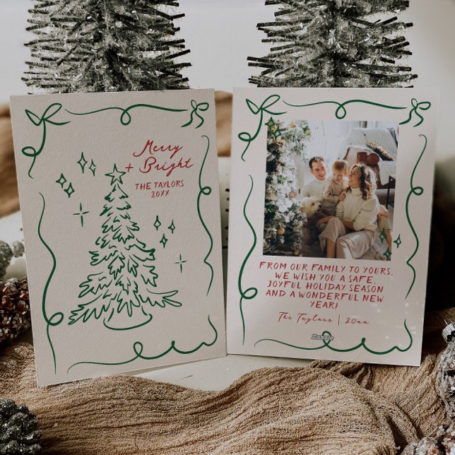 Handgezeichnete Weihnachtskarten-Foto-Weihnachtska Feiertagskarte (Von Creator hochgeladen)