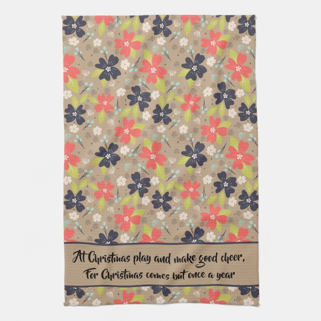 Handgezeichnete Weihnachtsnachtsnacht Geschirrtuch (Vertikal)