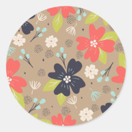 Handgezeichnete Weihnachtsnachtsnacht Runder Aufkleber