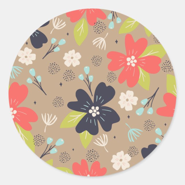 Handgezeichnete Weihnachtsnachtsnacht Runder Aufkleber (Vorderseite)