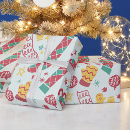 Handgezeichnete Weihnachtssocken Niedliches Weihna Geschenkpapier