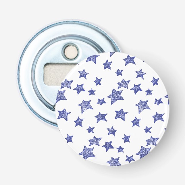 Handgezeichnete Weihnachtssterne Flaschenöffner (Vorderseite)