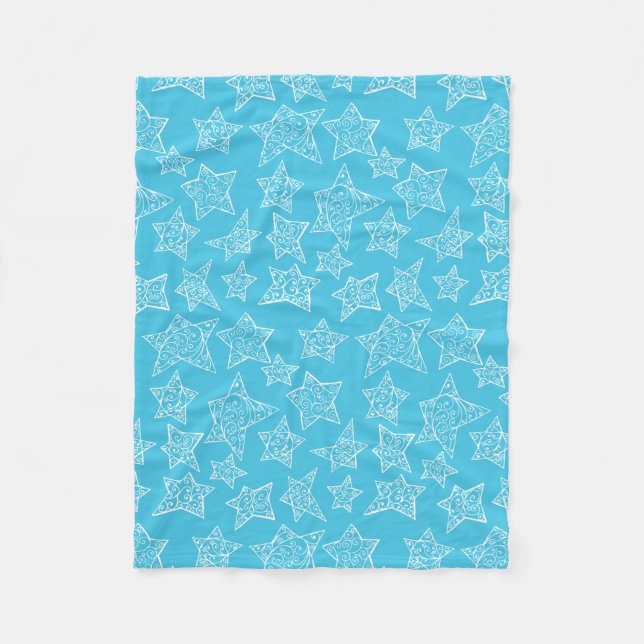 Handgezeichnete Weihnachtssterne Fleecedecke (Vorderseite)