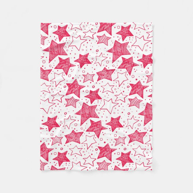 Handgezeichnete Weihnachtssterne Fleecedecke (Vorderseite)