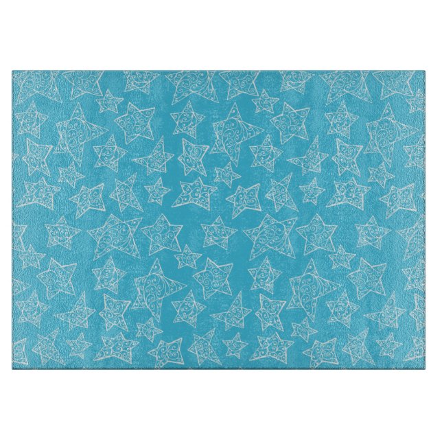 Handgezeichnete Weihnachtssterne Schneidebrett (Vorderseite)