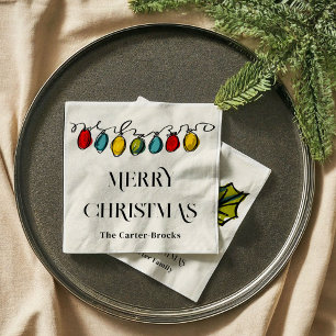 Handgezeichnete Weihnachtsweihenzweige Serviette