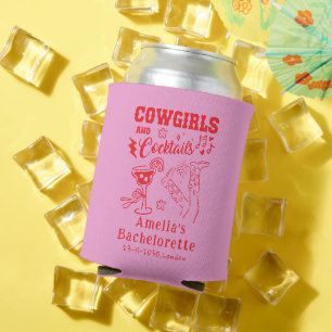 Handgezeichnete Western-Cocktails-Hochzeit im Cowg Dosenkühler