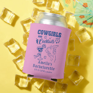 Handgezeichnete Western-Cocktails-Hochzeit im Cowg Dosenkühler