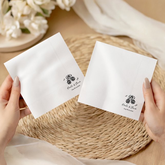 Handgezeichnete whimsical Retro-Disco-Hochzeit Doo Serviette (Von Creator hochgeladen)