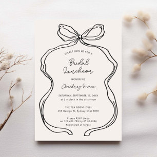 Handgezeichnete Whimsical Ribbon Border Bridal Lun Einladung