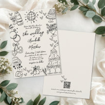 Handgezeichnete Whimsical Vintage Hochzeit