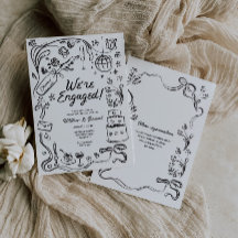 Handgezeichnete Whimsical Wedding-Party