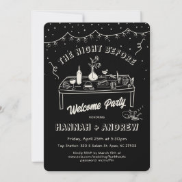 Handgezeichnete whimsicalWelcome Night Before chih Einladung