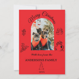 Handgezeichnete whimsisistische Flat Holiday Card Feiertagskarte