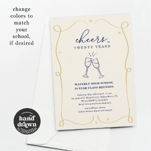 Handgezeichnete Wiedersehen für jedes Jahr Einladung