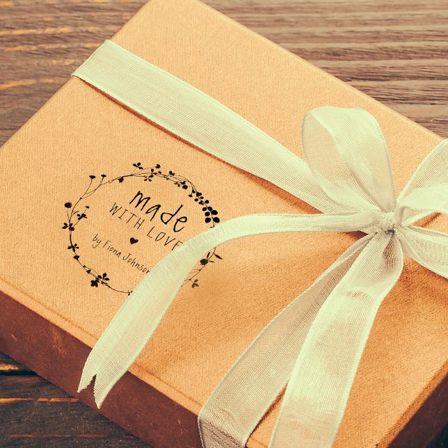 Handgezeichnete Wildblume Kranz aus Liebe Gummistempel (Von Creator hochgeladen)