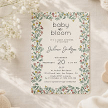 Handgezeichnete Wildblumen-Baby-in-Blüte-Baby-Show