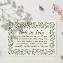 Handgezeichnete Wildblumen-Baby-Shower-Bücher für 