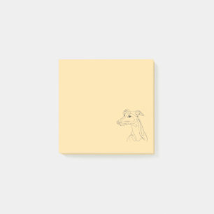Handgezeichnete Windhund-Linienkunst - minimalisti Post-it Klebezettel