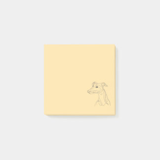 Handgezeichnete Windhund-Linienkunst - minimalisti Post-it Klebezettel