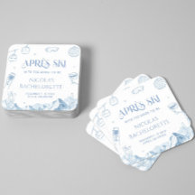 Handgezeichnete Winter-Apres-Ski-Junggesellinnenpa