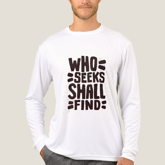 Handgezeichnete Worte Phrase Wer Sucht Wird Finden Tri-Blend Shirt (Vorderseite)