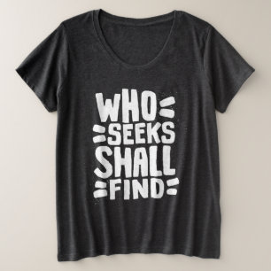 Handgezeichnete Wörter, die gesucht werden Große Größe T-Shirt