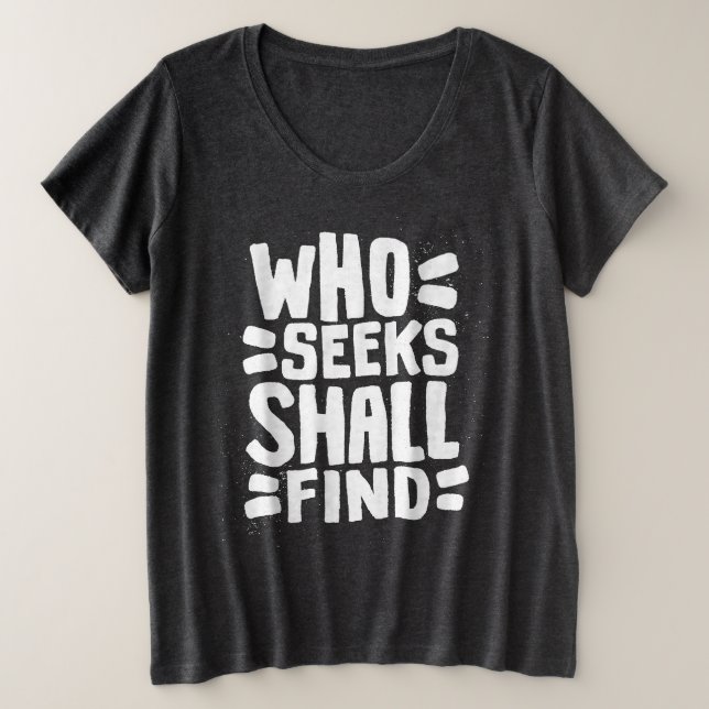 Handgezeichnete Wörter, die gesucht werden Große Größe T-Shirt (Design vorne)