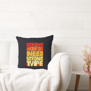 Handgezeichnete Wörter Starke Wörter brauchen star Kissen