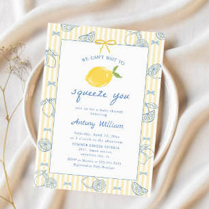 Handgezeichnete Zitrone Baby Shower Einladung Einl