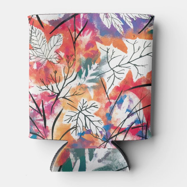 Handgezeichnete Zitronen, Muster für blaue Blätter Dosenkühler (Vorderseite)