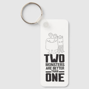 Handgezeichnete Zwei Monster Art Monster Halloween Schlüsselanhänger