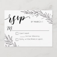 Handgezeichnete Zweige Hochzeitspostkarte UAWG