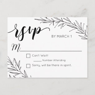 Handgezeichnete Zweige Hochzeitspostkarte UAWG Postkarte