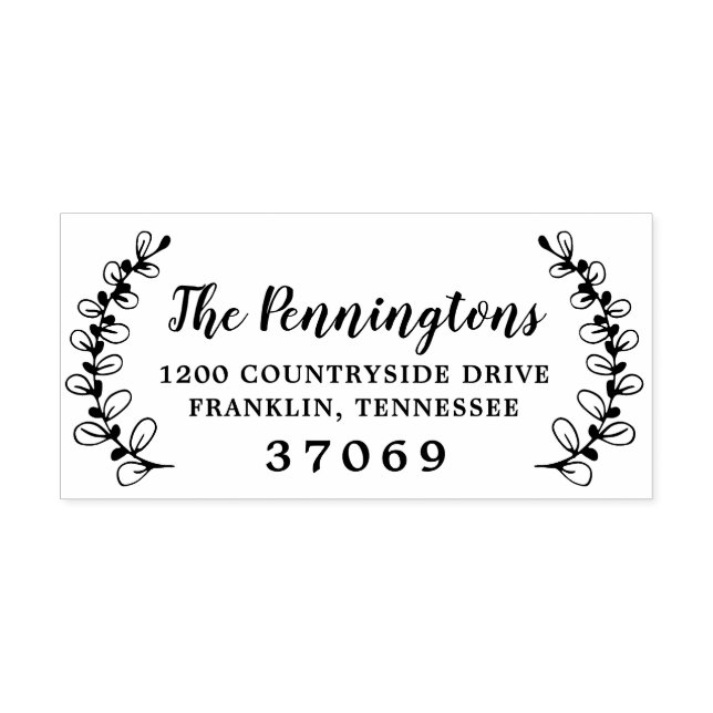 Handgezeichnete Zweigstelle für botanische Blätter Permastempel (Design)