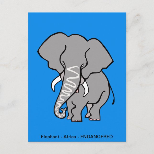 Handgezeichneter afrikanischer ELEPHANT-Schutz — b Postkarte (Vorderseite)