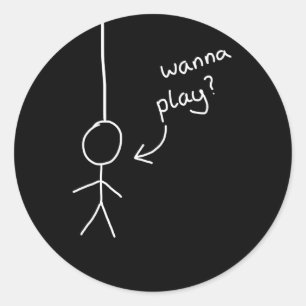 Handgezeichneter Aufkleber "hangman"