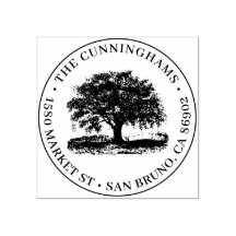 Handgezeichneter Baum Runder Familienname und Rück