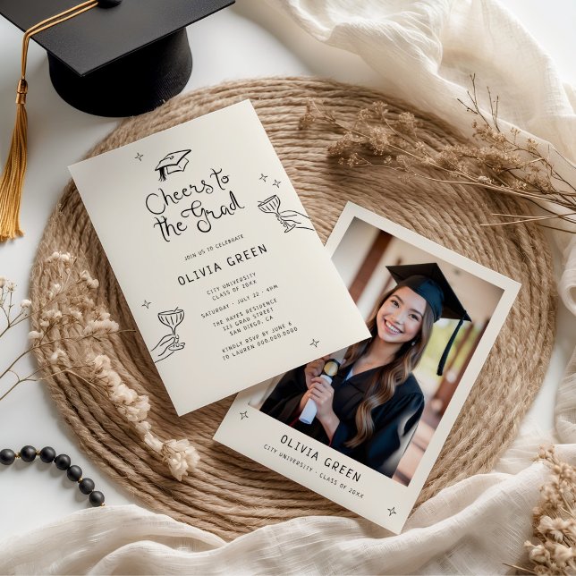 Handgezeichneter Beifall für den Grad-Abschluss Einladung (Von Creator hochgeladen)