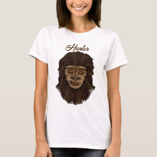 Handgezeichneter Bigfoot Sasquatch Sumpf Ape Hunte T-Shirt