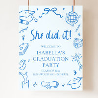 Handgezeichneter Bogen Sie hats geschafft Abschlus