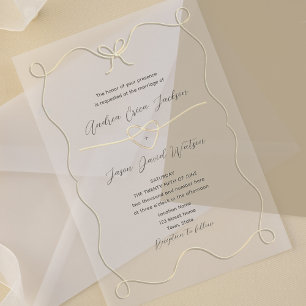 Handgezeichneter Bogen Transparent Hochzeit Acryleinladungen