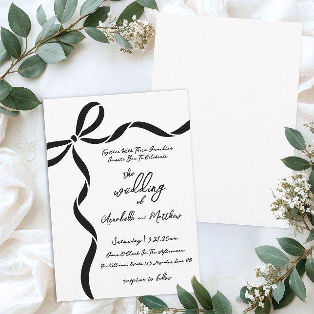 Handgezeichneter Bogen Whimsical Hochzeit Einladung (Hand Drawn Bow Whimsical Wedding Invitation)