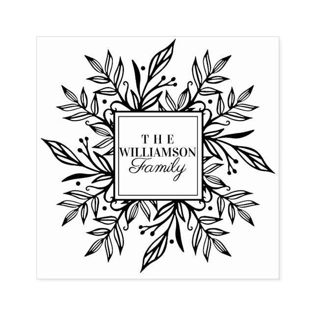 Handgezeichneter botanischer Blühend Name der Kran Gummistempel (Prägung)